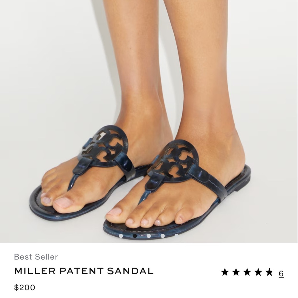 Tory Burch Miller Patent Sandal - Navy Blue